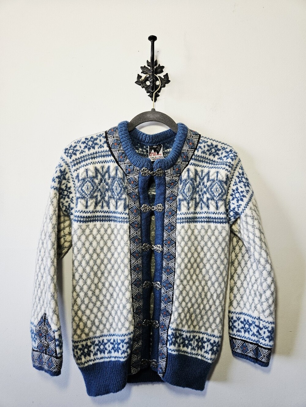 Dale Of Norway Cardigan Size S Fair Isle Nordic Wool Sweater Clasp Front